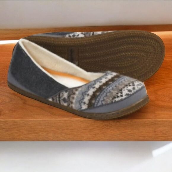 Smartwool Morning Ballet Flats Women's Size 10 Blue Wool Cozy Winter Shoes - Picture 8 of 8